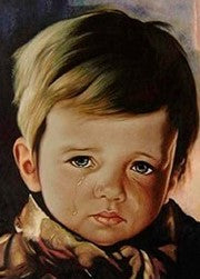 Diamond Painting Huilende jongetje met Ronde steentjes 100x80cm - Beste Kwaliteit